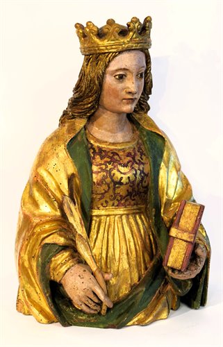 "Saint Catherine" Polychrome wood 